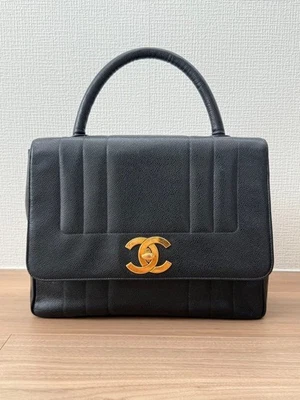 Bolso de Mano CHANEL Turn Lock Mademoiselle Piel de Caviar Negro Regalo 1108b Foto 1 de 4