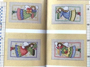 Joan Elliott Himmlischer Gastgeber! Weihnachten Volkskunst Engel Karten Kreuzstichkarte - Bild 1 von 2