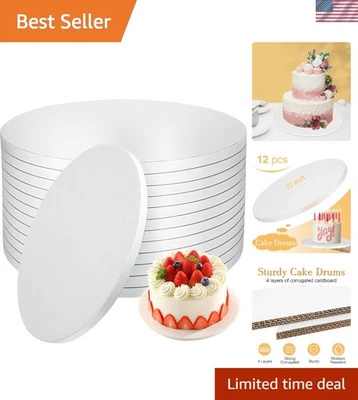 Cake Drums 10 Inch Pack of 12 Food Grade Round Cake Boards for Baking - Image 1 of 4