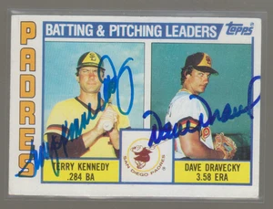 Autografiado 1984 Topps Terry Kennedy/Dave Dravecky Equipo Lista de verificación - Padres - Imagen 1 de 1