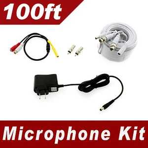 [100ft] Premium Microphone kit for Zmodo, Funlux, Amcrest, etc - Universal type - Picture 1 of 1