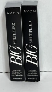 ๐ (2) Avon Big & Multiplied Volume Mascara Black Noir .338 fl oz New in Box - Picture 1 of 2