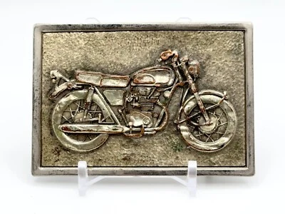 Vintage Brass Motorcycle Belt Buckle Copper Harley Indian Biker Rider - Image 1 of 3