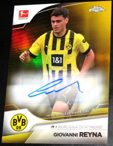 2022-23 Topps Chrome Bundesliga Giovanni Reyna Autographs GOLD # 25/50 Auto 2023 - Picture 1 of 2