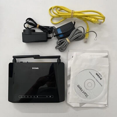 D-Link DSL-2740M Wireless N300 ADSL2+ Modem Router - Image 1 of 4