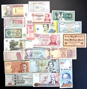 World Banknote Auction Lot (20 Notes) VF - UNC - Foto 1 di 3