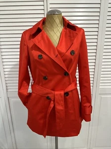 Inc trenchcoat bright red double breasted size small - Picture 1 of 8