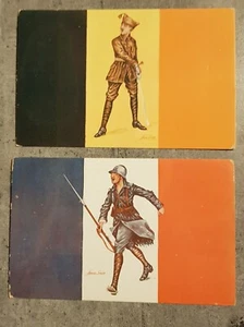 FRANKREICH DIE FAHNEN -LES DRAPEAUX VERBÜNDETE 2 CARTE POSTALE - POSTKARTE BANKFRISCH - Bild 1 von 2