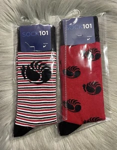NWT Lot Of 2 Sock101 Men's Stripe + Print Socks One Size Socks Cotton Blend Nice - Picture 1 of 6