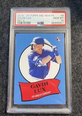 GAVIN LUX Rookie Rc 2019-20 Topps Montgomery Club #9 Set 3 RC PSA 10 Dodgers - Image 1 of 2