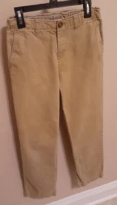 L@@k - Boys Lands' End Khaki School Uniform Pants Sz 12 w/Adj Waist - Picture 1 of 6
