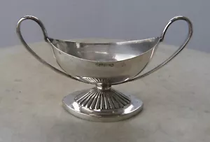 ANTIQUE SILVER PLATED SALT BOAT Deykin & Sons Fluted Base Handles Gondola 1800's - Picture 1 of 6