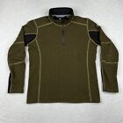 Kuhl Sweater Mens Small Green Kashmira Quarter Zip Long Sleeve Active Pullover