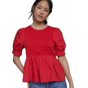 Maeve by Anthropologie Red Small Peplum Carina Babydoll Top - Picture 1 of 9