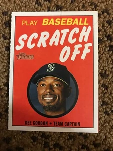 2020 Topps Heritage Baseball Dee Gordon 1971 Scratch Off Card #13 Walmart - Picture 1 of 2