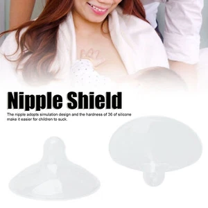 2 Set Transparent Nipple Shield Liquid Silicone Breastfeeding Protective Cover - Picture 1 of 12
