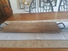 Godinger rustic charcuterie wooden tray with metal handles EUC