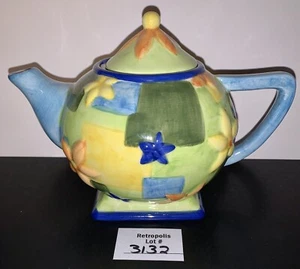 Oneida Country Kitchen Miniature Ceramic Teapot Modern Floral - Picture 1 of 6