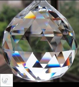 Crystal Prism 30MM 40MM Feng Shui Clear Faceted Hanging Glass Ball Sun Catcher 