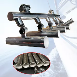 Porta Canne 5 |Console Pesca Barca T Top Lanciarazzi Acciaio Inox Nuovo - Foto 1 di 12