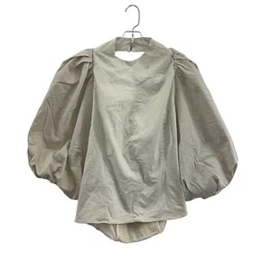 Blusa de algodón para mujer Harbison blanca manga poeta obispo hinchada, L alta, usada - Imagen 1 de 5