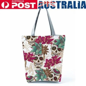 Skull flower Printed large-capacity one-shoulder handbag - Picture 1 of 2