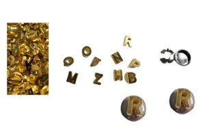 1 Stück Knopfabdeckung 1 Initiale Farbe Gold Emaille Rosa, X Paar Kaufen 2 - Picture 1 of 3