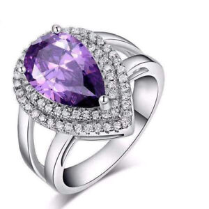 Loxlux Purple Micro Pave Ring - 6ct Cubic Zirconia Ring - Fashion Ring (Size 8)