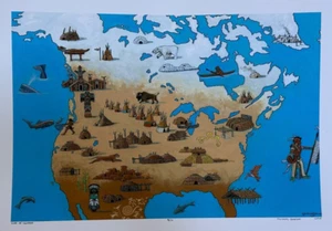 DOUGLAS JOHNSON "MAP OF HOUSES " LTD EDITION #8/10  19" X 13"  WITH COA - Picture 1 of 5