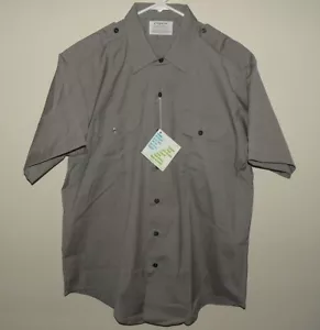 Vintage Nos Klopman Conqueror Herren Large SS Permanentpresse Popeline Knopf Shirt Neu mit Etikett - Bild 1 von 2