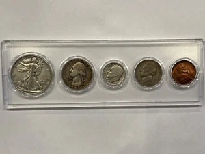 1947 BIRTH YEAR 5 COIN SET - 90% SILVER COINS (3) INCLUDED - CIRCULATED SET - Picture 1 of 2