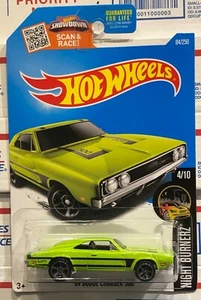 2016 HOT WHEELS '69 DODGE CHARGER 500, GREEN, #4/10 NIGHT BURNERZ, #84/250 - Picture 1 of 6