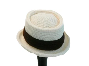 Crochet Pattern DIGITAL DOWNLOAD NEW YORK PORK PIE HAT Baby to Men's XX Large - Picture 1 of 7