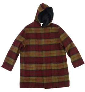 Sz L Large PERRY ELLIS Women's Wool Mohair Hooded Coat Jacket Outerwear USA Made - Picture 1 of 10