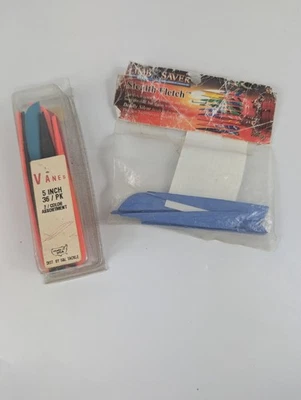 Vintage Vanes 5" S&L Tackle 4" Stealth Fletch Ambos os Pacotes Parciais Não Usados - Imagem 1 de 4