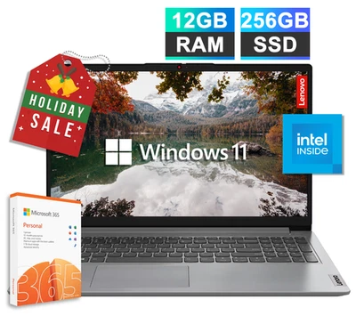 2025 Lenovo IdeaPad Laptop Computer 15.6 Intel Celeron 12GB RAM 256GB SSD MS 365 - Image 1 of 4