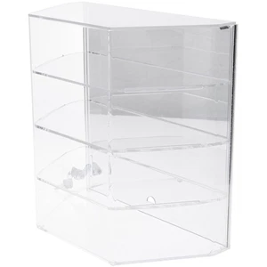 Plymor Acrylic Locking Case, Sliding Back, 3 Shelf Mirrored 16.5" x 16.5" x 8.5" - Picture 1 of 1