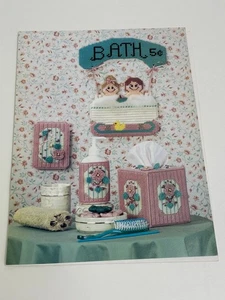 Victorian Bath Set 4 Designs Needlepoint Plastic Canvas Pattern Magazine Pages - Picture 1 of 3