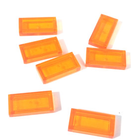 Lot of 7 LEGO Trans Orange 1x2 Tile 3069 / 30070 Brick Parts Pieces