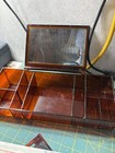 vintage bakelite tortoise , vanity tray with mirror