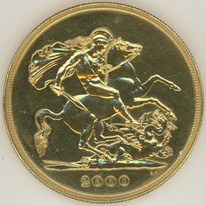2000 Gold Five Pounds Quintuple Sovereign, Elizabeth II - Picture 1 of 2
