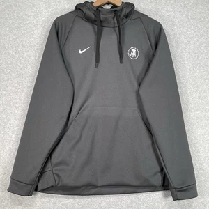 Nike Felpa con Cappuccio L Nera Swoosh Sgabello da Bar Sport Dri Fit Palestra Allenamento Pullover - Foto 1 di 8