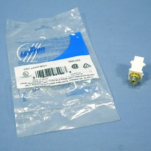 Leviton White Leviton Quickport RCA Video Gold Jack with Yellow Stripe 40830-BWY - Picture 1 of 6