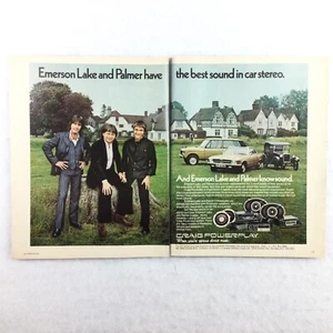 Emerson Lake & Palmer ELP 70s Vintage PRINT AD 2-Page Craig Powerplay Car Stereo - Picture 1 of 6