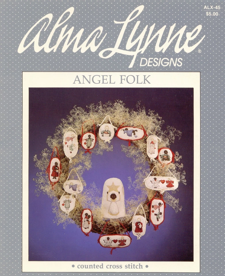 Angel Folk Cross Stitch Book - Alma Lynne Designs - ALX-45 OOP - Image 1 of 1