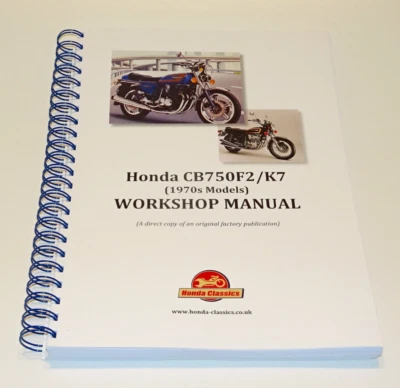 Honda CB750F2 CB750K7 Fabbrica Officina Shop Manuale Libro Riproduzione HWM045 - Immagine 1 di 4