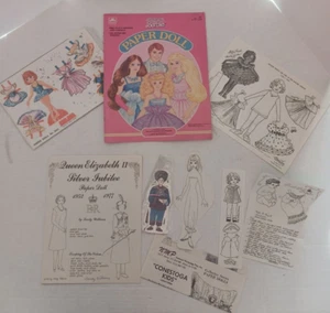 Konvolut Papierpuppe Buch und Design Kleid Queen Elizabeth Barbie Shirley Temple - Bild 1 von 11