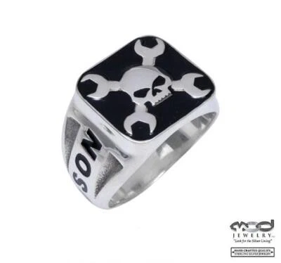 HARLEY DAVIDSON MEN'S STERLING SILVER SKULL RING. (HDR0156).  - Image 1 of 2