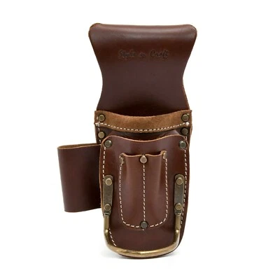 Style n Craft 98016 - 5 Pkt Pliers & Hammer Holster-Dark Tan Full Grain Leather - Image 1 of 2
