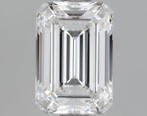 1.36 Ct Emerald Cut  F Color VS2 Clarity  IGI Certified CVD Diamond